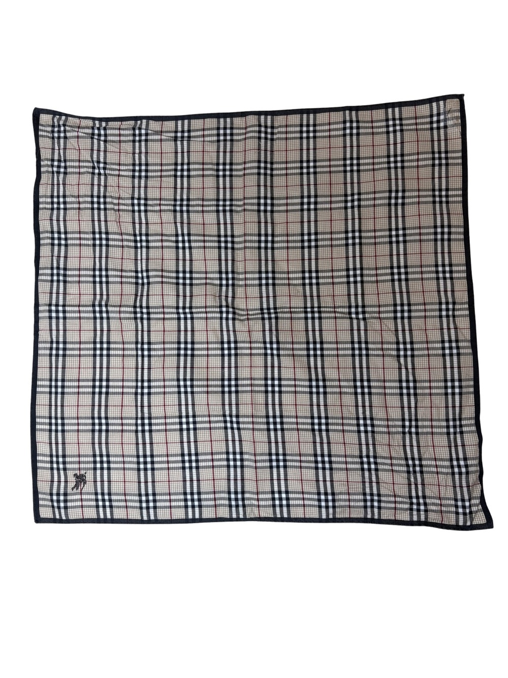 Burberry Classic Plaid Square Scarf in Beige, Black & Red
